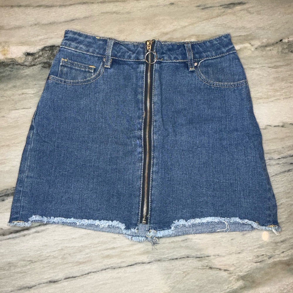 PacSun Blue Denim Mini Skirt with Zipper